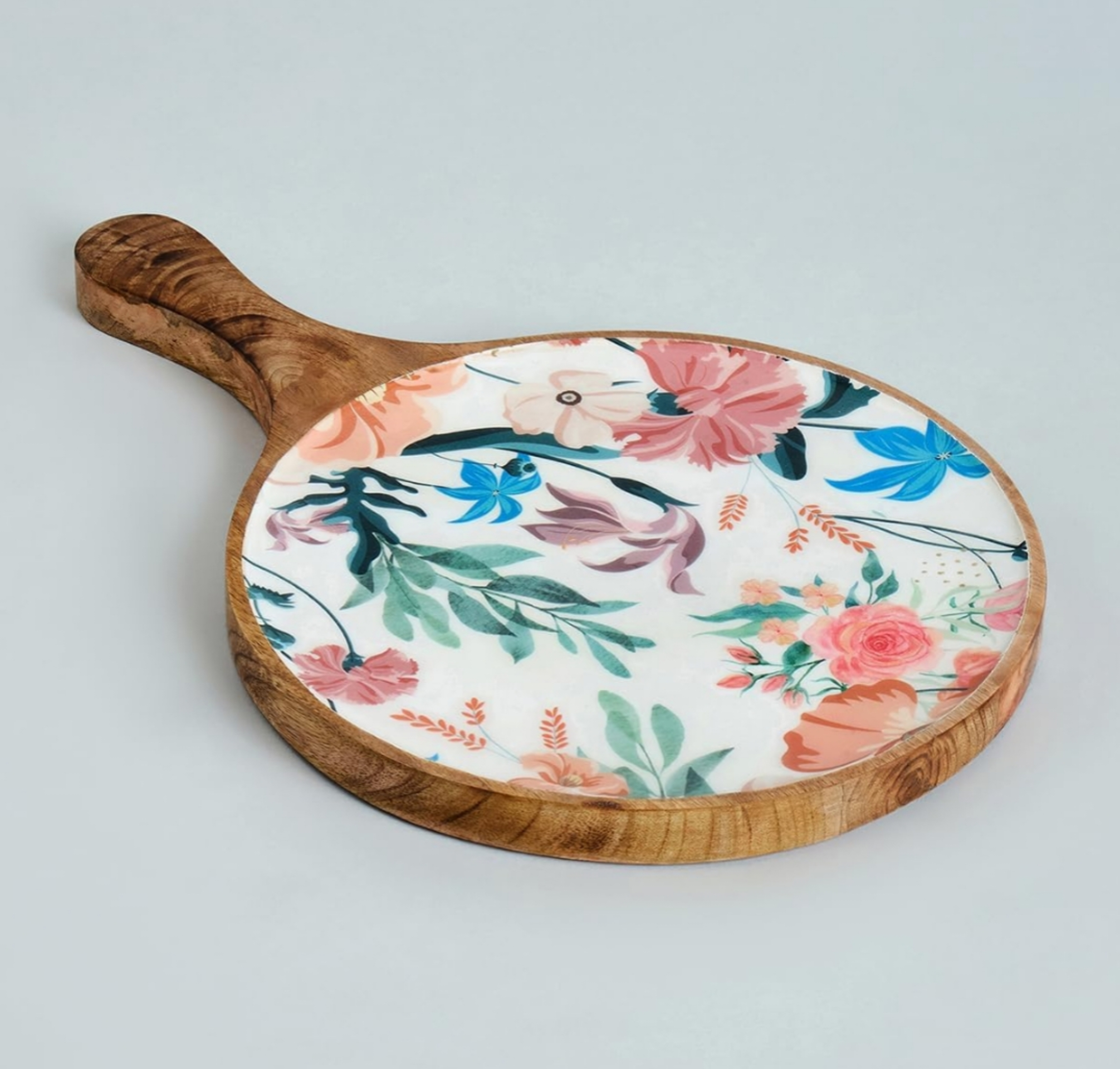 Mango wood Pizza Serving Platter (Leafy)